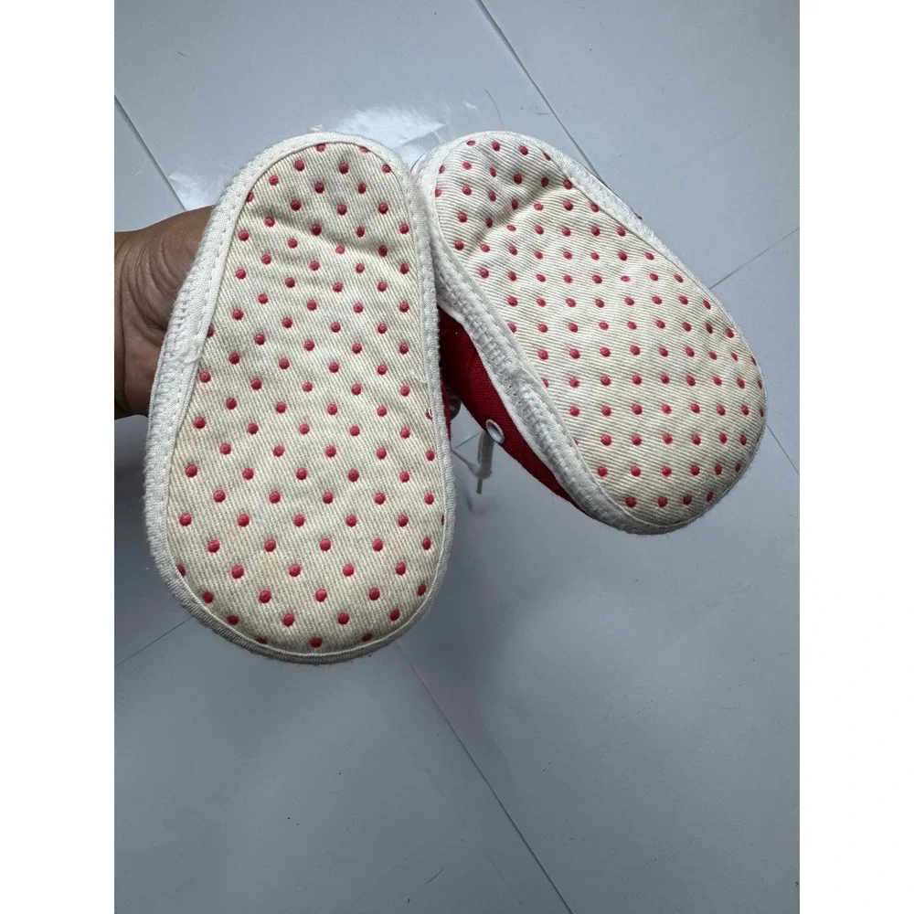 Gold Bug Baby Boys Red Canvas Soft Sole Crib Shoes Sneakers Size 1